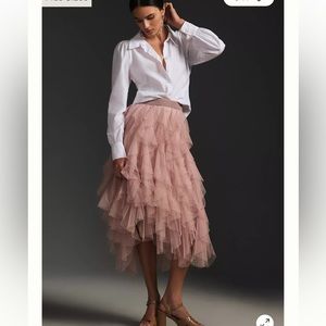 Anthropology Tulle Skirt Rose Pink size XS